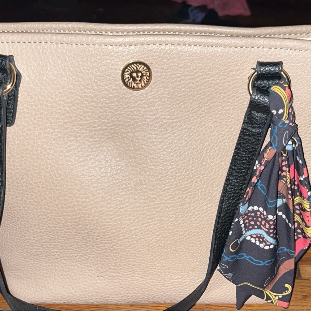Anne Klein Cream and Black Tote Bag